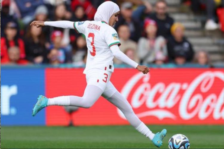 Morocco's Nouhaila Benzina becomes first senior-level player to play in hijab
