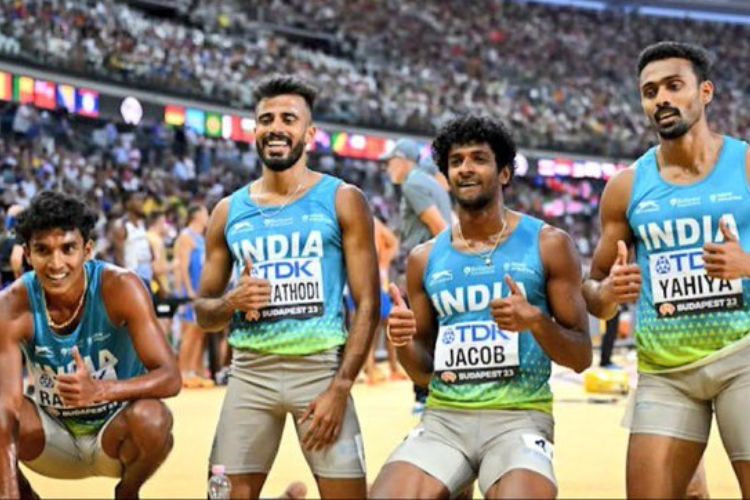 India's men's 400 meter relay team finishes fifth