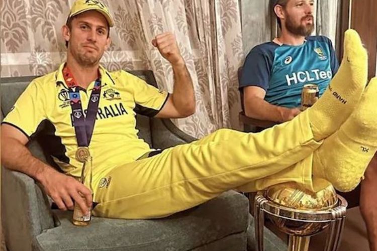 Mitchell Marsh is not sorry for keeping his feet on World Cup trophy