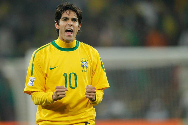 Brazilian Kaka booked by referee to take selfie.